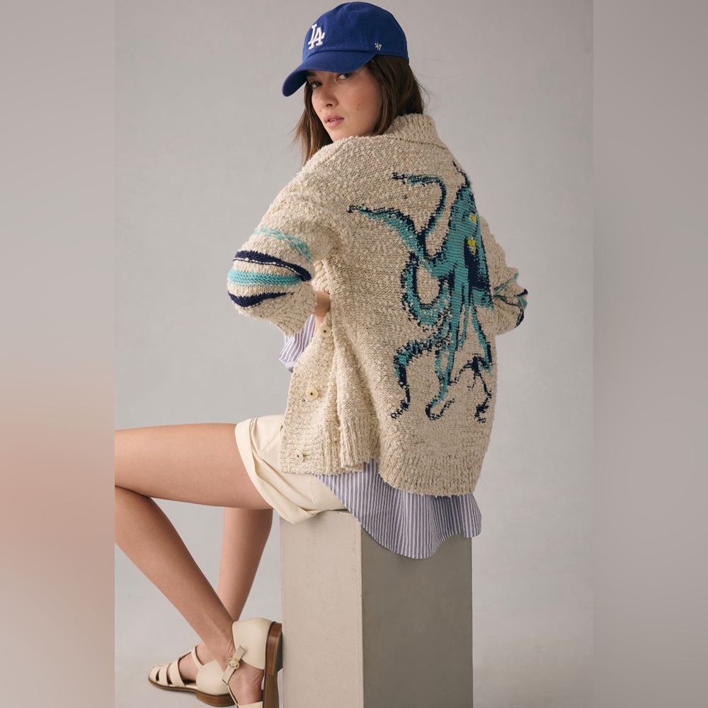 Anthropologie Jennifer Symons Octopus Cardigan Sweater